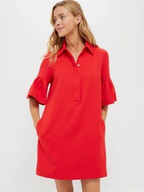 NWT Tuckernuck Red Crepe Massey Shirt Dress Size medium